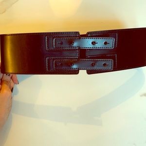 Club Monaco Black Double Buckle Belt